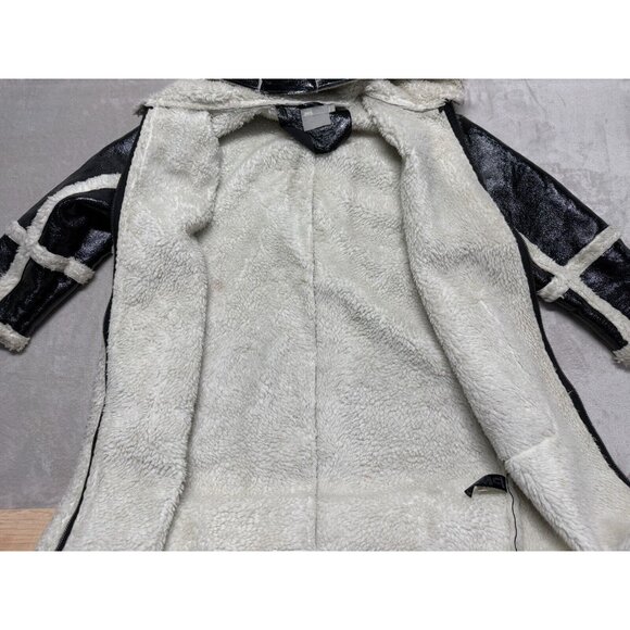 ASOS Oversized Parka In Cracked Vinyl With Borg US SIZE 10 - Picture 9 of 16